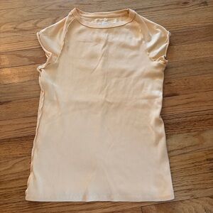 We The Free Light Peach Apricot Ribbed Short Sleeve Top XL